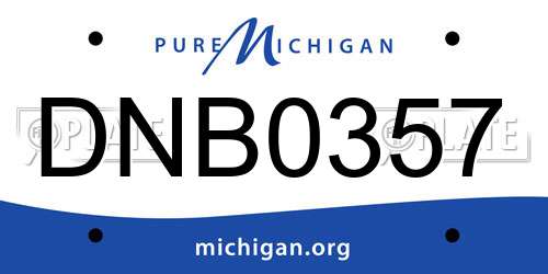 DNB0357 Michigan License Plate
