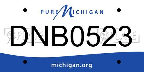 DNB0523 Michigan License Plate