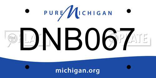 DNB067 Michigan License Plate