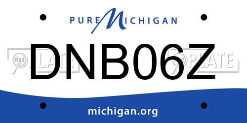 DNB06Z Michigan License Plate