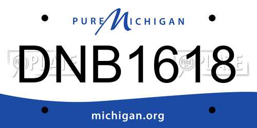 DNB1618 Michigan License Plate
