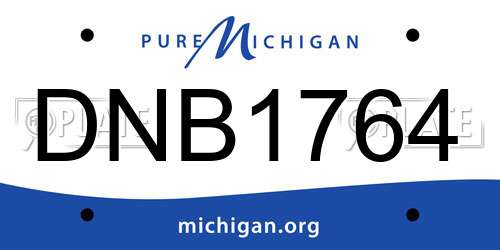 DNB1764 Michigan License Plate