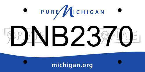 DNB2370 Michigan License Plate