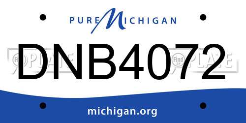 DNB4072 Michigan License Plate