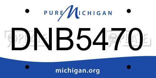 DNB5470 Michigan License Plate