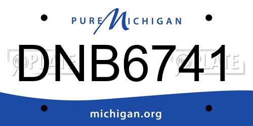 DNB6741 Michigan License Plate