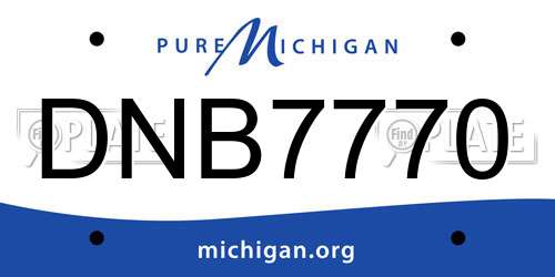 DNB7770 Michigan License Plate