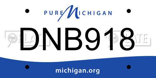 DNB918 Michigan License Plate