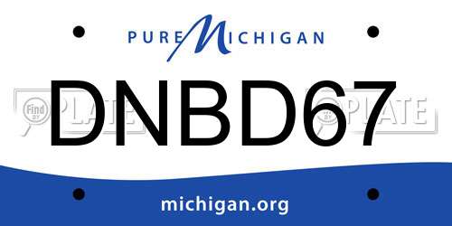DNBD67 Michigan License Plate