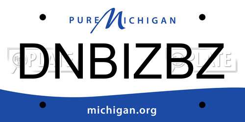 DNBIZBZ Michigan License Plate
