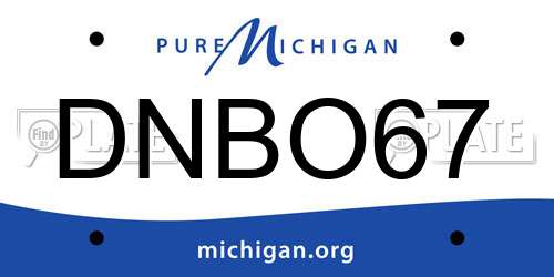 DNBO67 Michigan License Plate