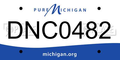 DNC0482 Michigan License Plate