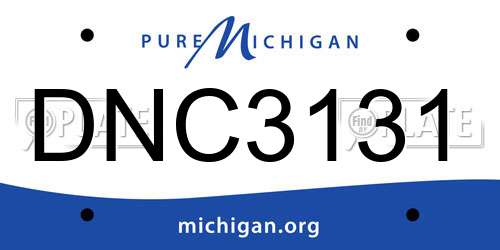 DNC3131 Michigan License Plate