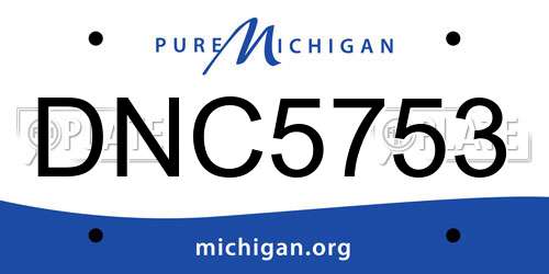 DNC5753 Michigan License Plate