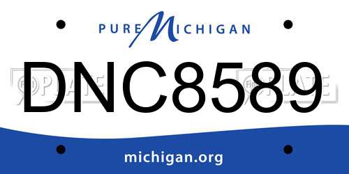 DNC8589 Michigan License Plate