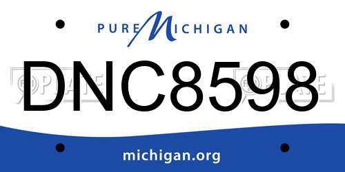 DNC8598 Michigan License Plate