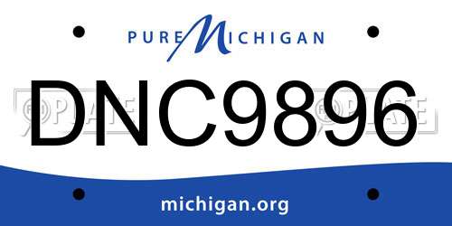 DNC9896 Michigan License Plate