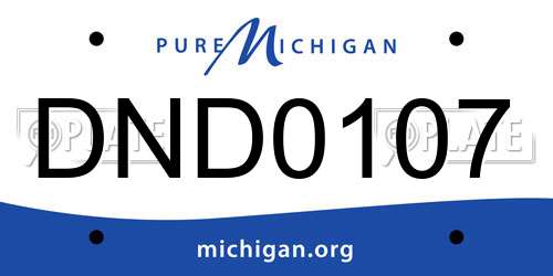 DND0107 Michigan License Plate