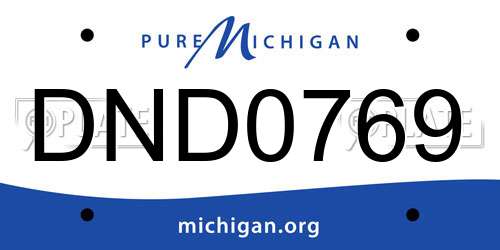 DND0769 Michigan License Plate