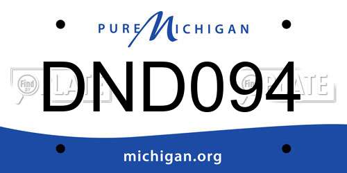 DND094 Michigan License Plate