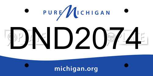 DND2074 Michigan License Plate