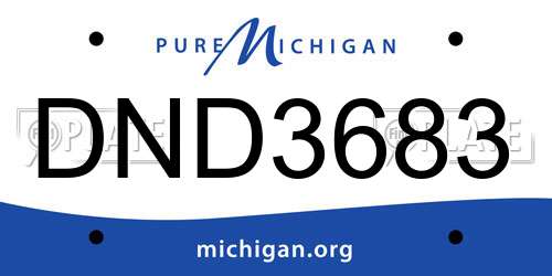 DND3683 Michigan License Plate