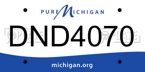 DND4070 Michigan License Plate