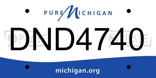 DND4740 Michigan License Plate