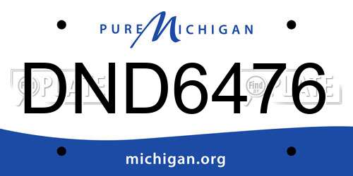 DND6476 Michigan License Plate