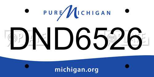 DND6526 Michigan License Plate