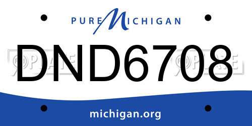 DND6708 Michigan License Plate