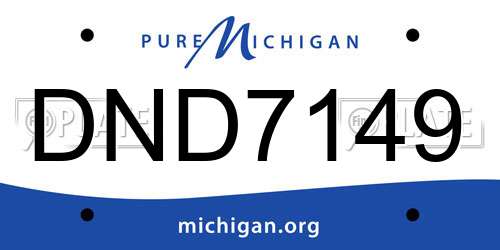 DND7149 Michigan License Plate