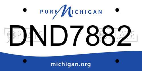 DND7882 Michigan License Plate