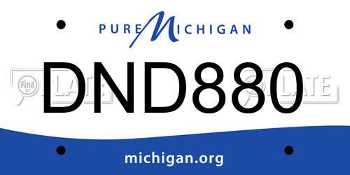 DND880 Michigan License Plate