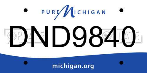 DND9840 Michigan License Plate