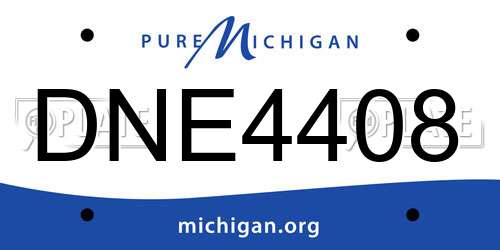 DNE4408 Michigan License Plate