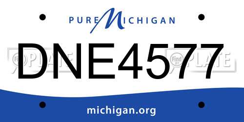 DNE4577 Michigan License Plate
