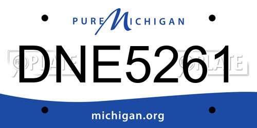 DNE5261 Michigan License Plate
