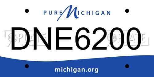 DNE6200 Michigan License Plate