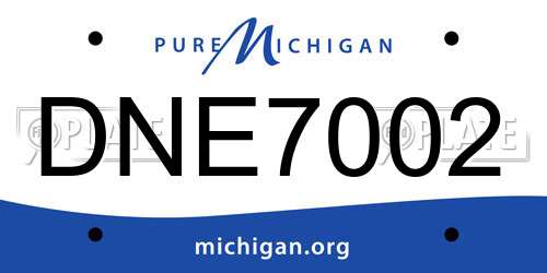 DNE7002 Michigan License Plate