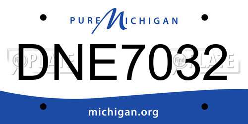 DNE7032 Michigan License Plate