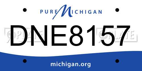 DNE8157 Michigan License Plate