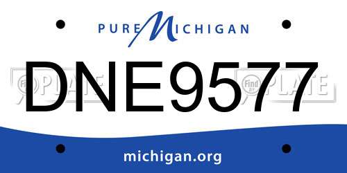 DNE9577 Michigan License Plate