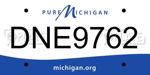 DNE9762 Michigan License Plate