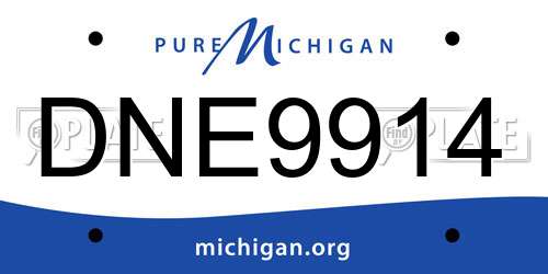 DNE9914 Michigan License Plate
