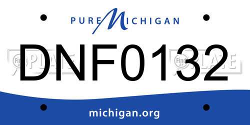 DNF0132 Michigan License Plate