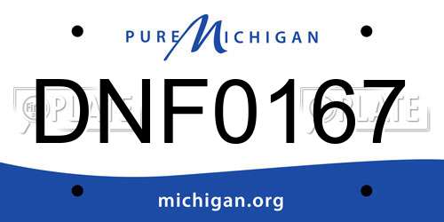 DNF0167 Michigan License Plate