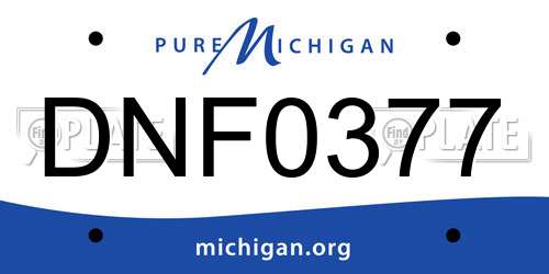 DNF0377 Michigan License Plate