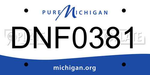 DNF0381 Michigan License Plate