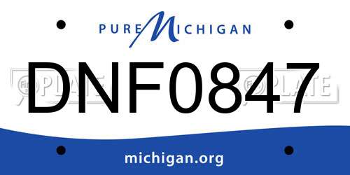 DNF0847 Michigan License Plate